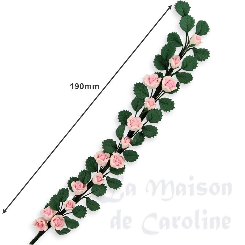 garland of pink roses 20cm miniature 1:12 Bilder 1