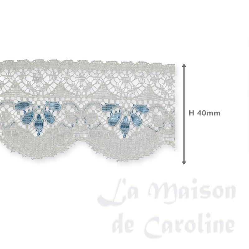 blue and white lace curtain miniature 1:12 Bilder 1