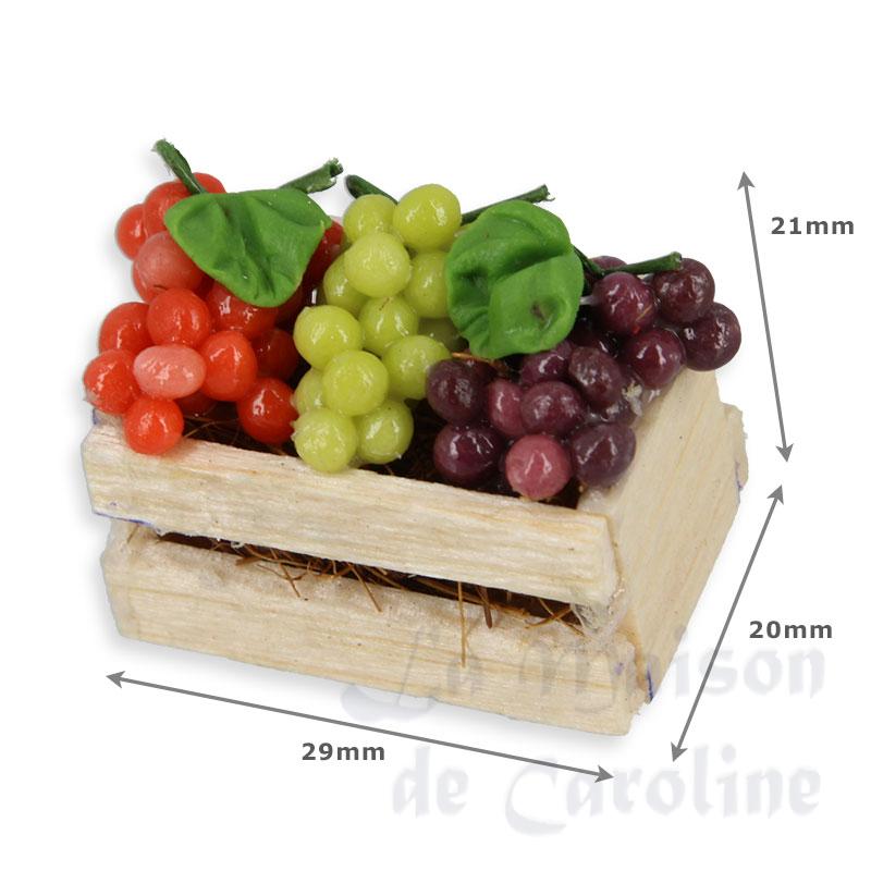 grapes in wood crate miniature 1:12 Bilder 1
