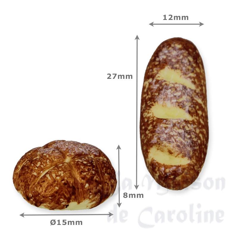 bread x2 mixed miniature 1:12 Bilder 1