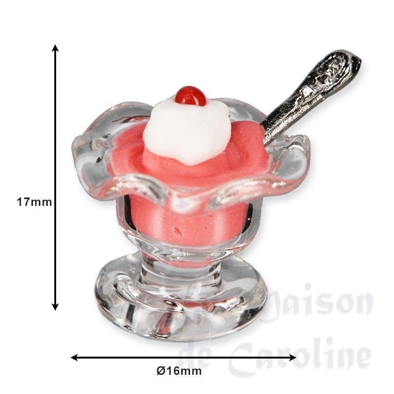 sundae dish, strawberry miniature 1:12 Bilder 1