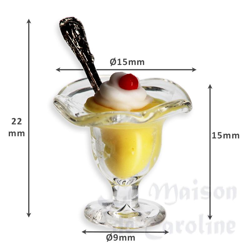 sundae dish, vanilla Miniature 1:12 photo 2