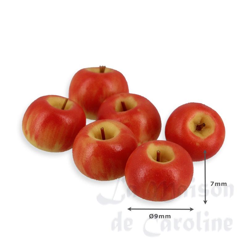 the red/yellow apple x6 /6 miniature 1:12 Bilder 1