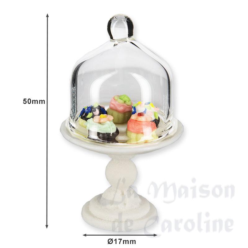 5 cup cakes / pedestral and dome miniature 1:12 Bilder 1