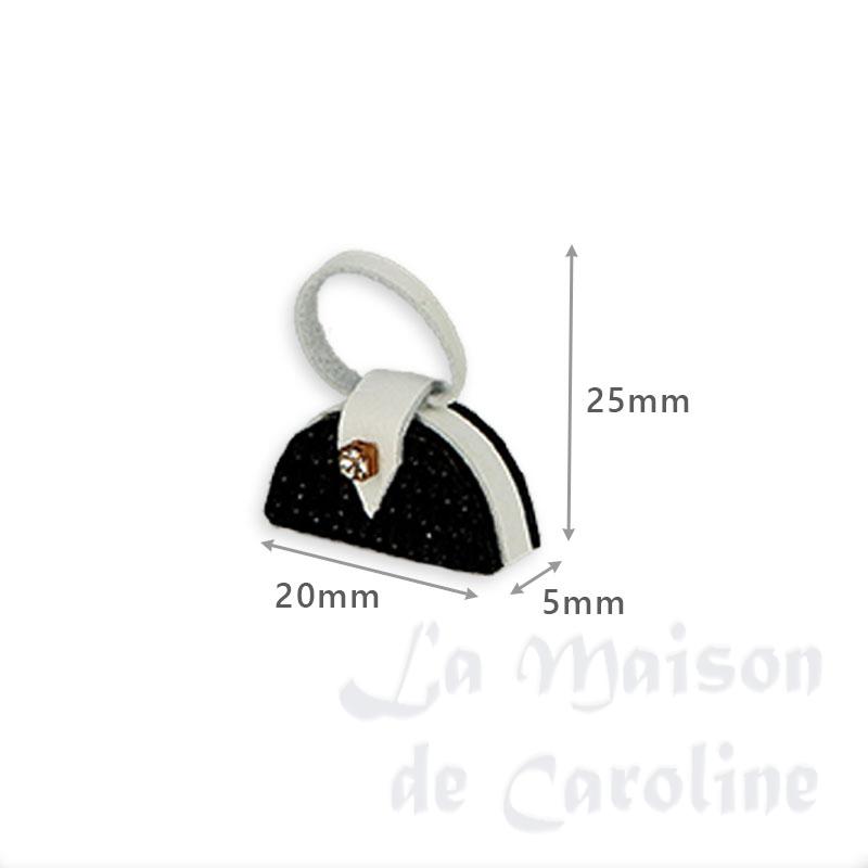 handbag black and white miniature 1:12 Bilder 1