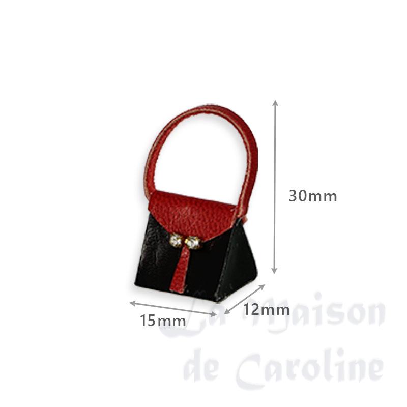 handbag triangle black-red miniature 1:12 Bilder 1