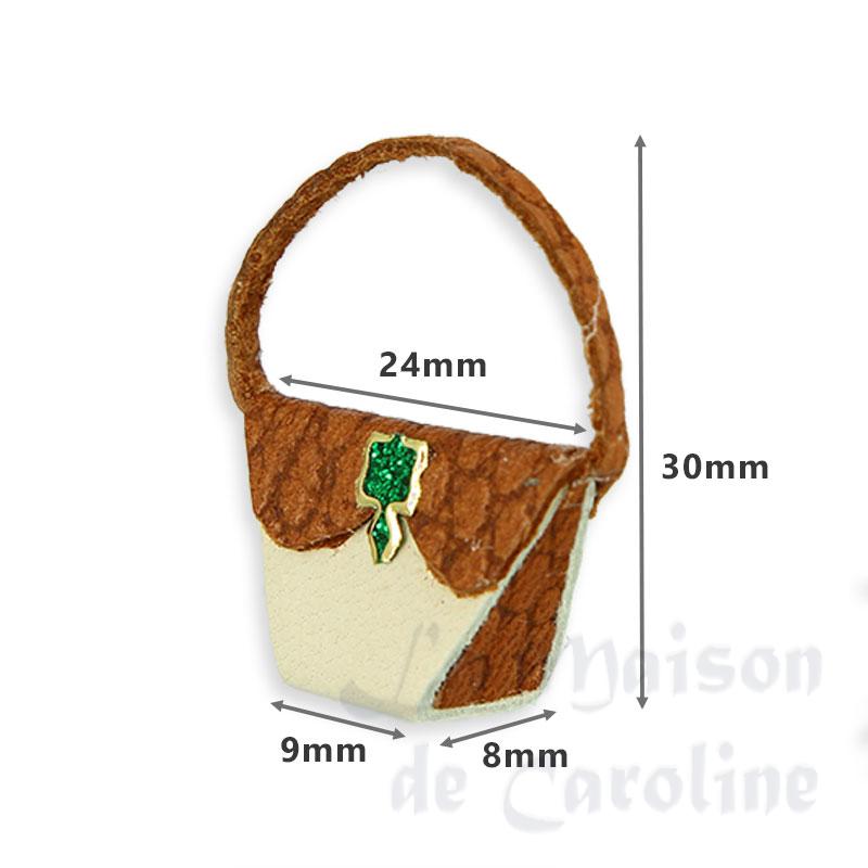 handbag triangle beige and brown miniature 1:12 Bilder 1