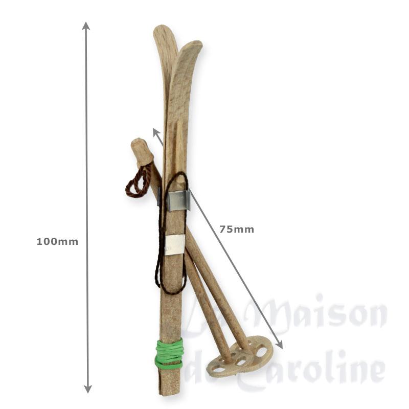 skistock 7cm + skibrett 10cm miniature 1:12 Bilder 1