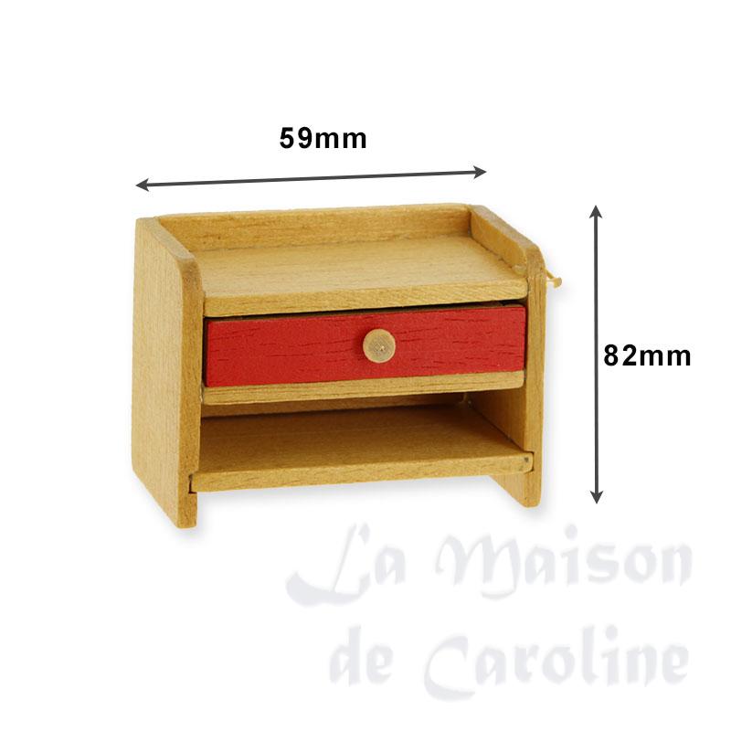 dresser with red drawer miniature 1:12 Bilder 1