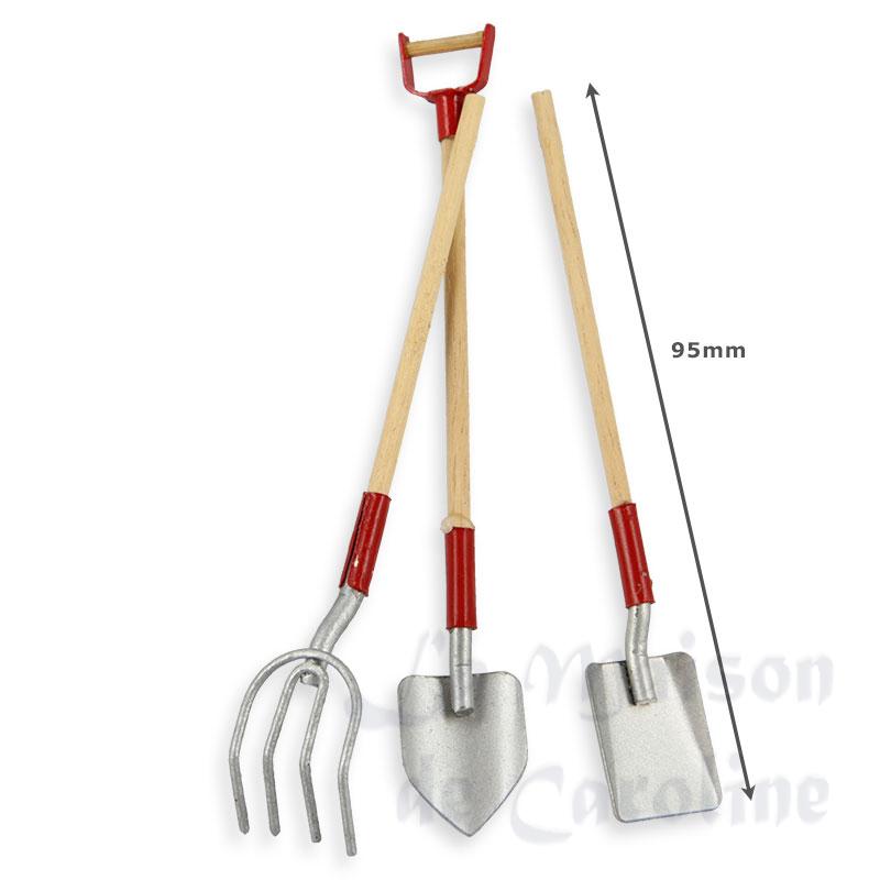 3 garden tools ass. miniature 1:12 Bilder 1