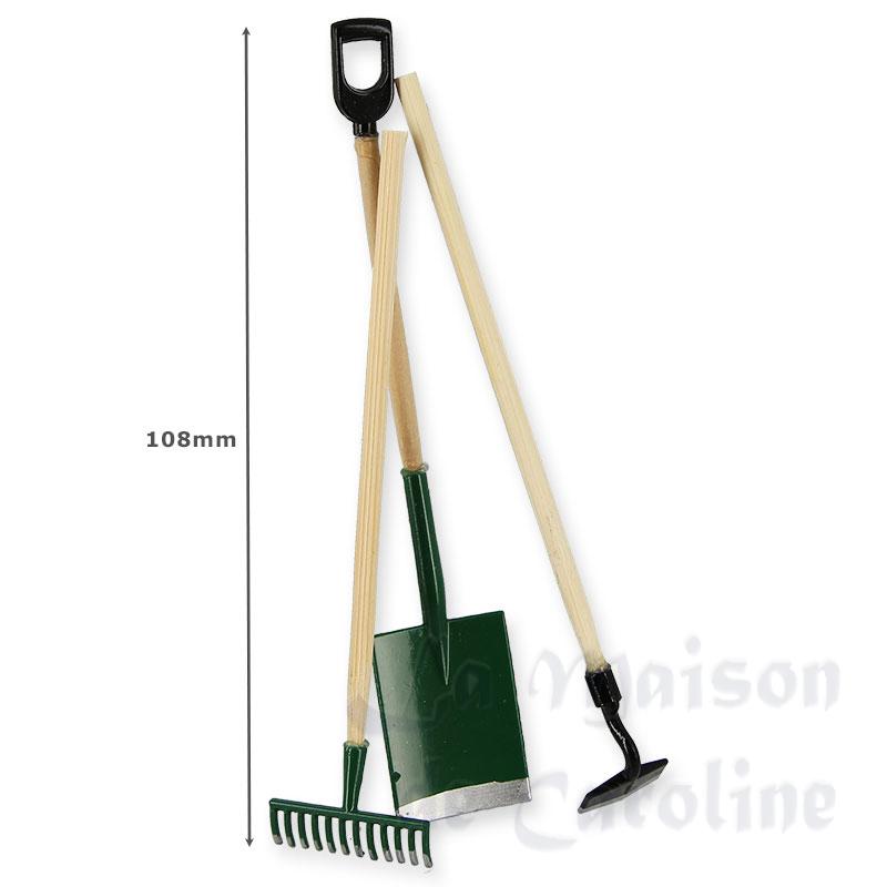 set 3 green garden tools miniature 1:12 Bilder 1