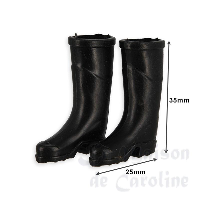 black rubber boots miniature 1:12 Bilder 1