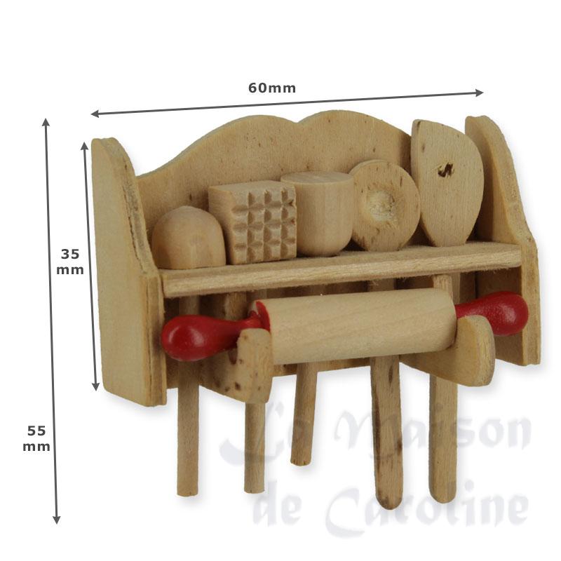 wooden kitchen utensils rack miniature 1:12 Bilder 1