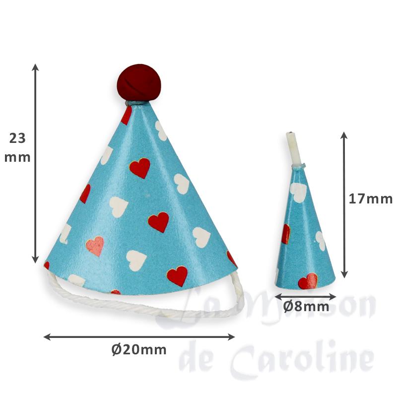 party hat and horn blue Miniature 1:12 photo 2 party hat and horn blue Miniature 1:12 photo 2