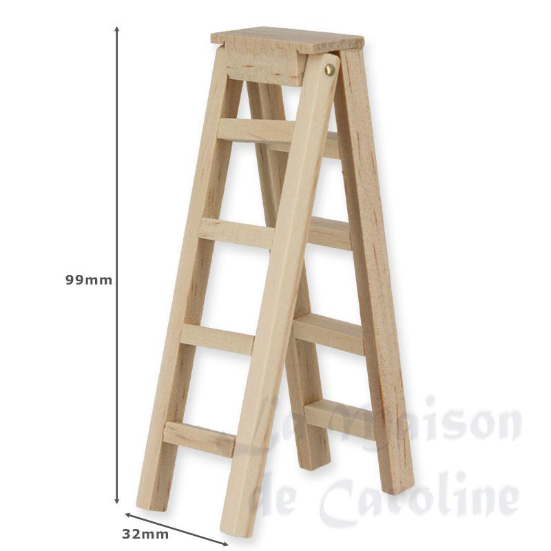 4-step double ladder unpainted miniature 1:12 Bilder 1