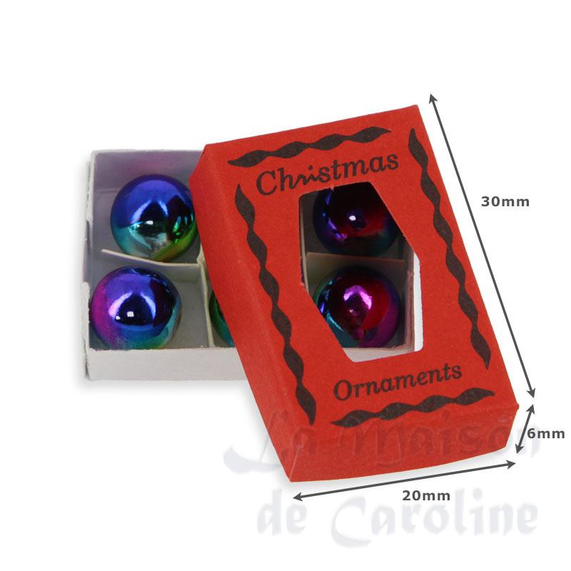 box/6 x'mas baubles miniature 1:12 Bilder 1
