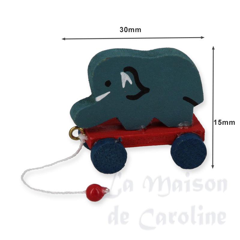wood play elephant cart miniature 1:12 Bilder 1