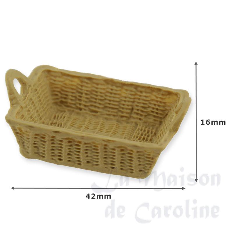 light brown rectangular basket miniature 1:12 Bilder 1