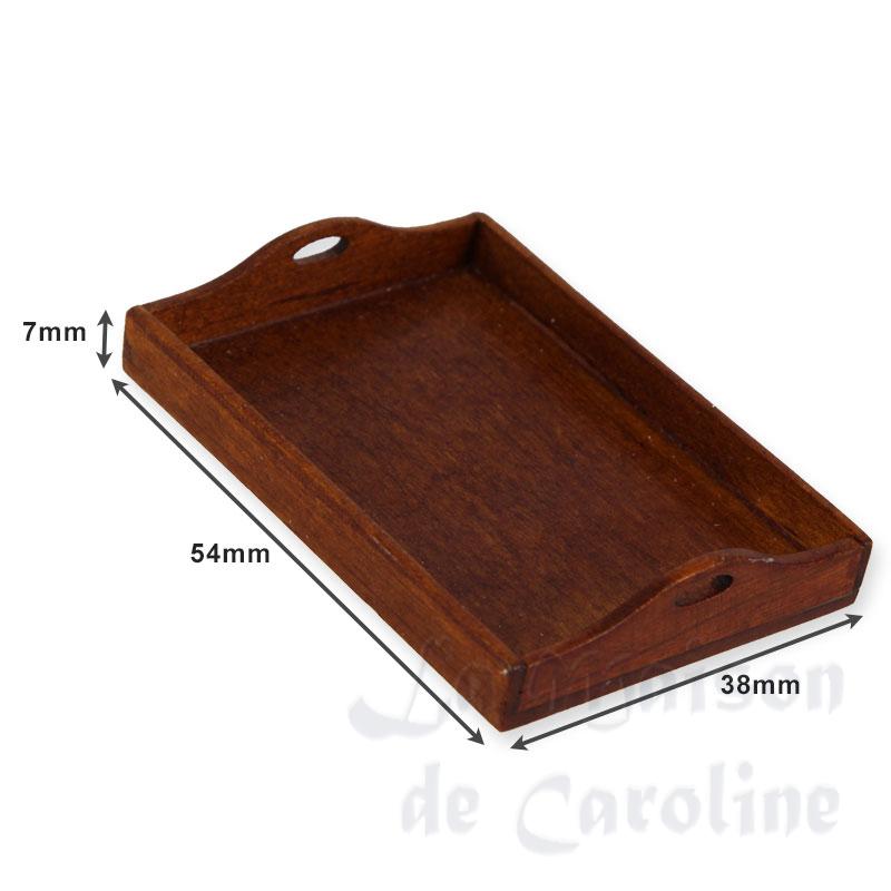 wooden plate walnut miniature 1:12 Bilder 1