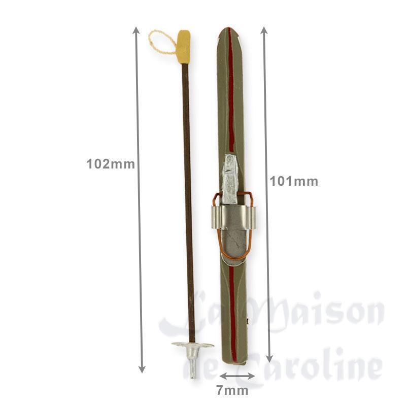 skis w/sticks (pair) red miniature 1:12 Bilder 1