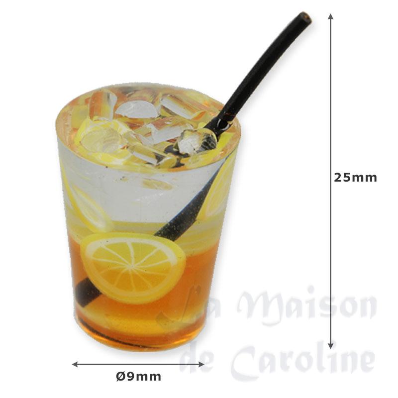 cocktail glass with lemon miniature 1:12 Bilder 1