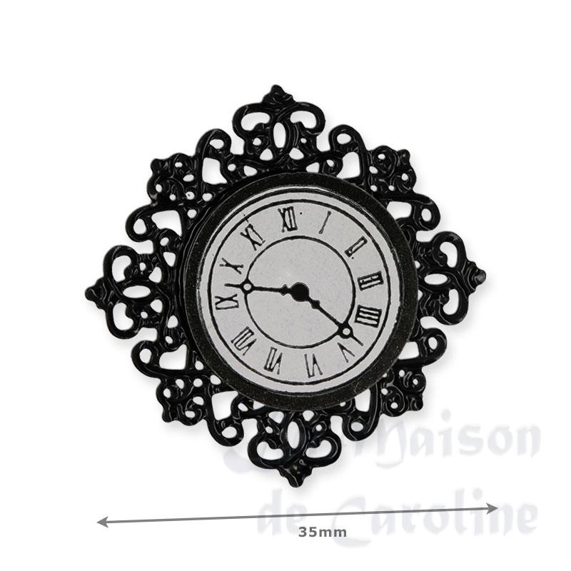 clock black miniature 1:12 Bilder 1