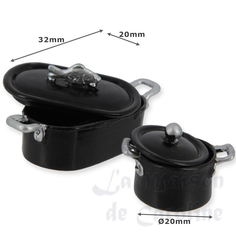 fish cooper pot set 2 pcs black miniature 1:12 Bilder 1 fish cooper pot set 2 pcs black miniature 1:12 Bilder 1