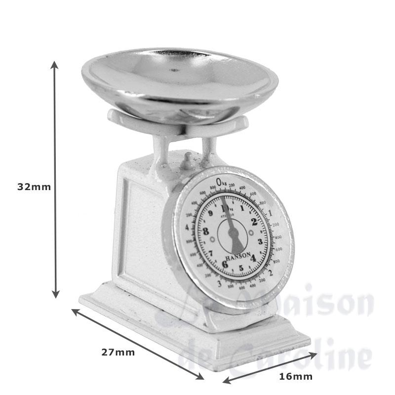food weight scale white miniature 1:12 Bilder 1