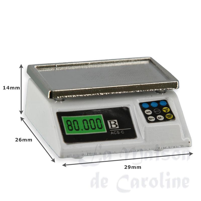 food weight scale white miniature 1:12 Bilder 1