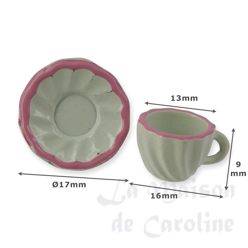 coffee cup + saucer ,pink miniature 1:12 Bilder 1