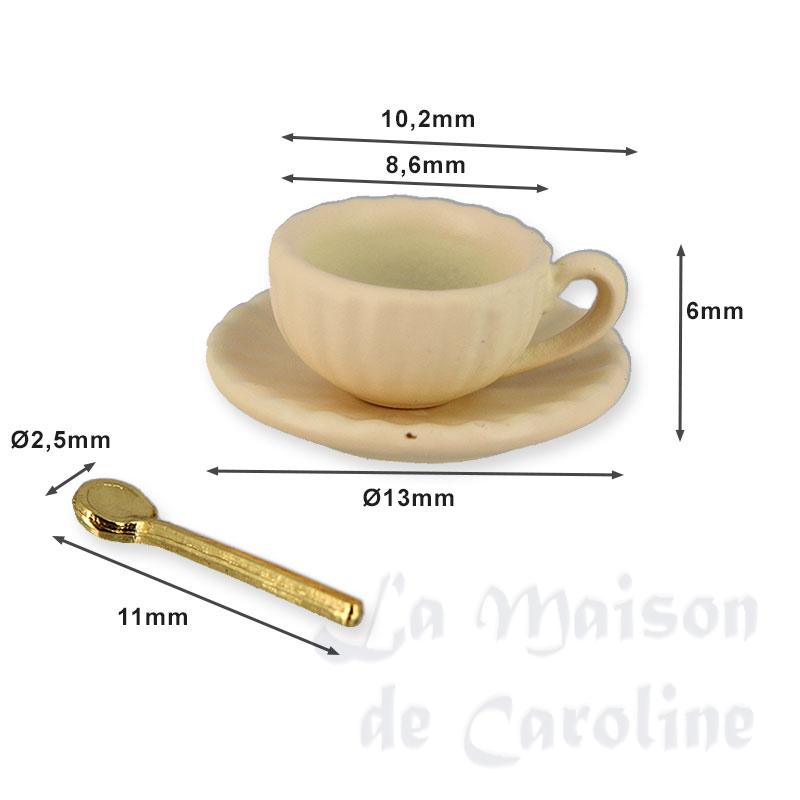 ivory cup, saucer and spoon miniature 1:12 Bilder 1
