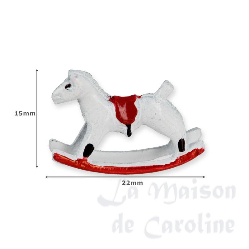 metal rocking horse white miniature 1:12 Bilder 1
