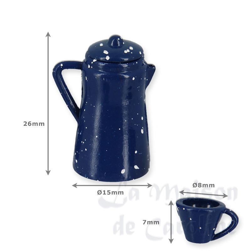 5 blue cups miniature 1:12 Bilder 1
