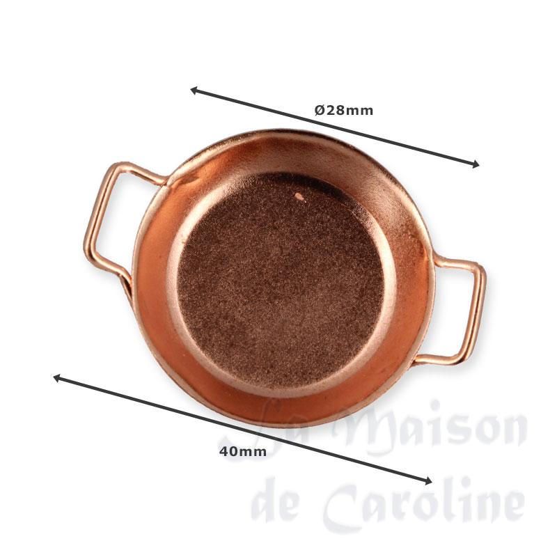 copper frying pan w/2 handles miniature 1:12 Bilder 1