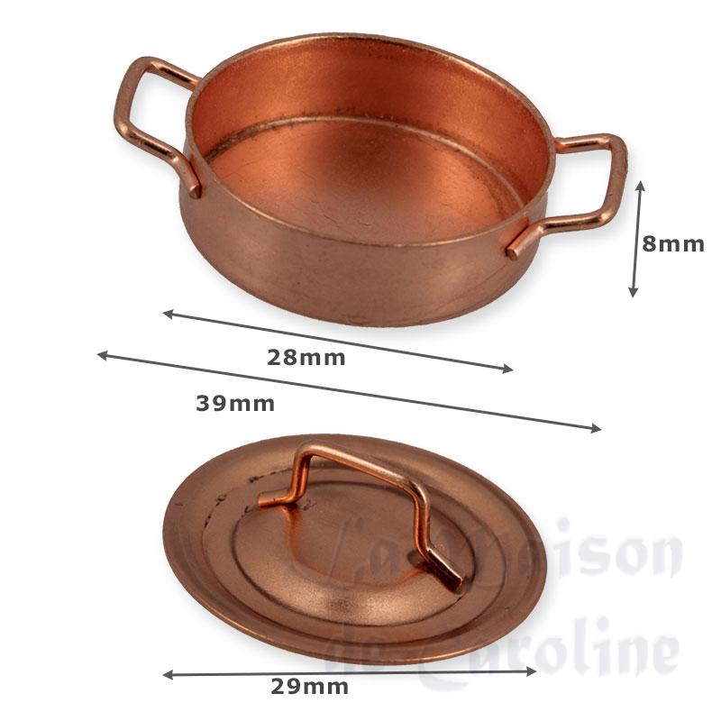 low copper stewpot w/lid miniature 1:12 Bilder 1