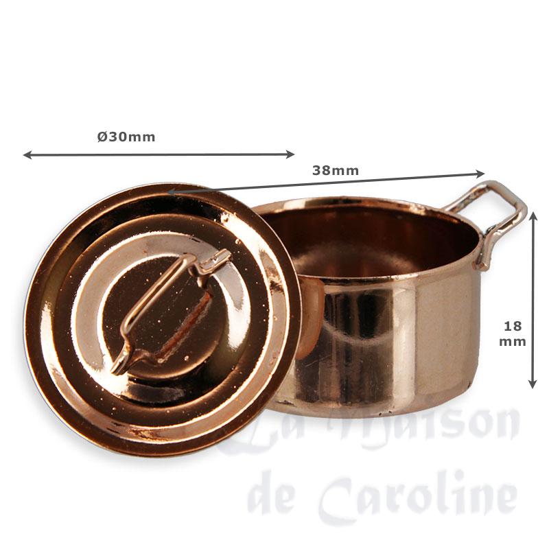 big copper stewpot w/lid miniature 1:12 Bilder 1