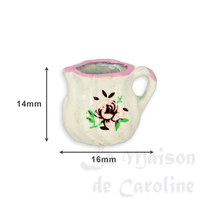 milk pot w/rose design miniature 1:12 Bilder 1