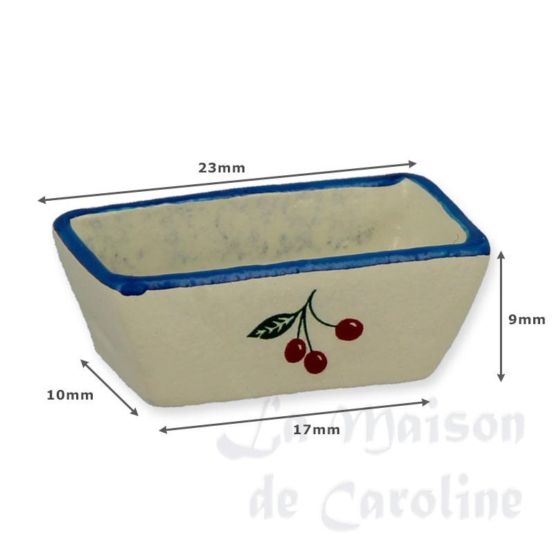 white roasted pan with cherry pattern miniature 1:12 Bilder 1