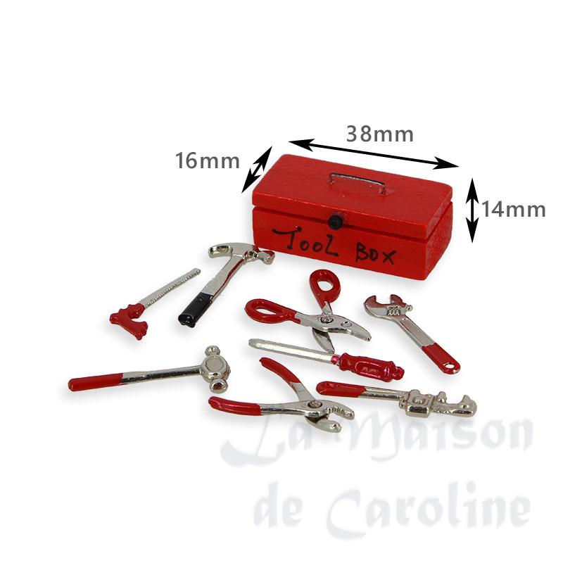 tool box metal red miniature 1:12 Bilder 1