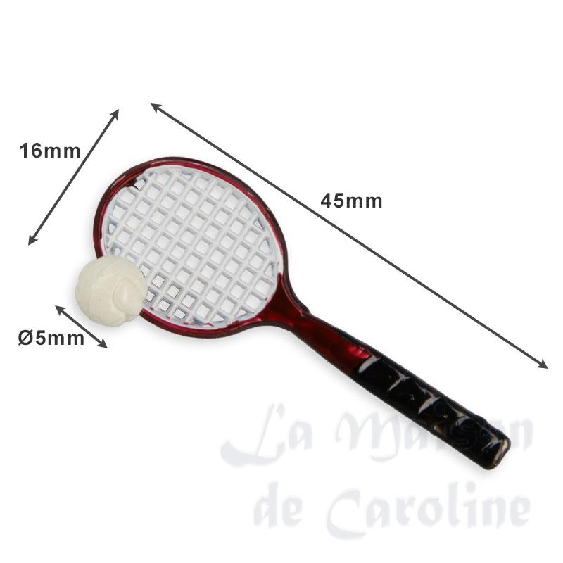 tennis racket with ball Miniature 1:12 photo 2 tennis racket with ball Miniature 1:12 photo 2