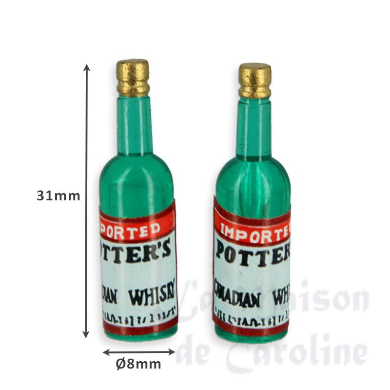 2 green bottles Miniature 1:12 photo 2 2 green bottles Miniature 1:12 photo 2