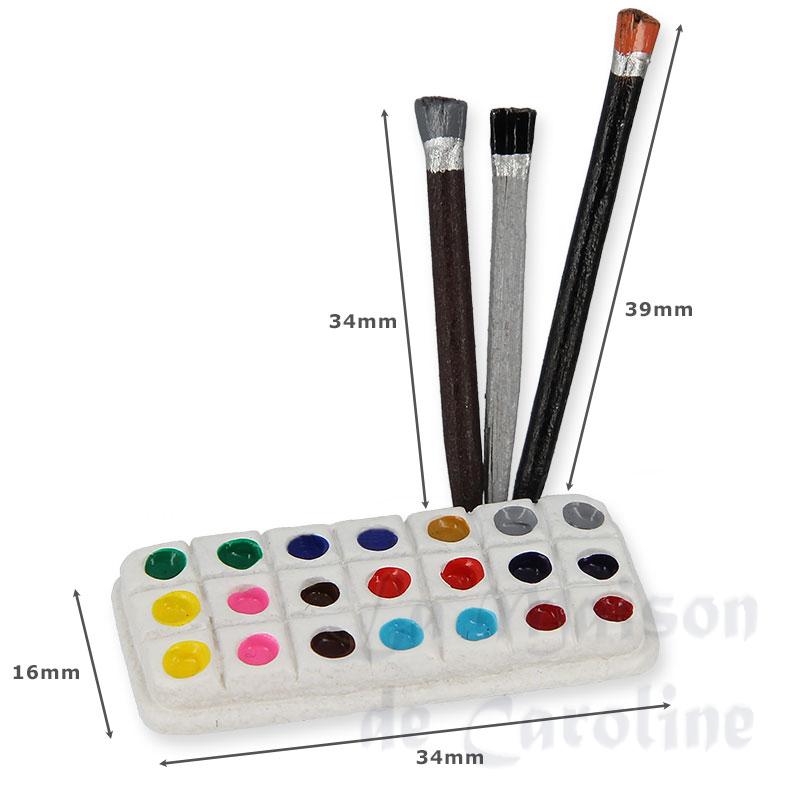 set water painting with brusches miniature 1:12 Bilder 1
