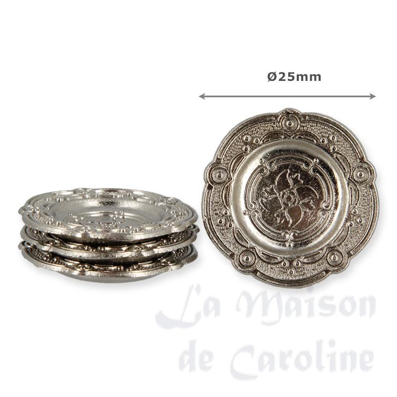 4 silver plates miniature 1:12 Bilder 1