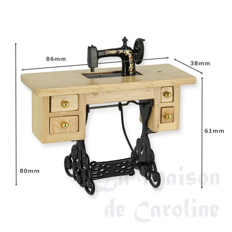 sewing machine on table w/drawers miniature 1:12 Bilder 1