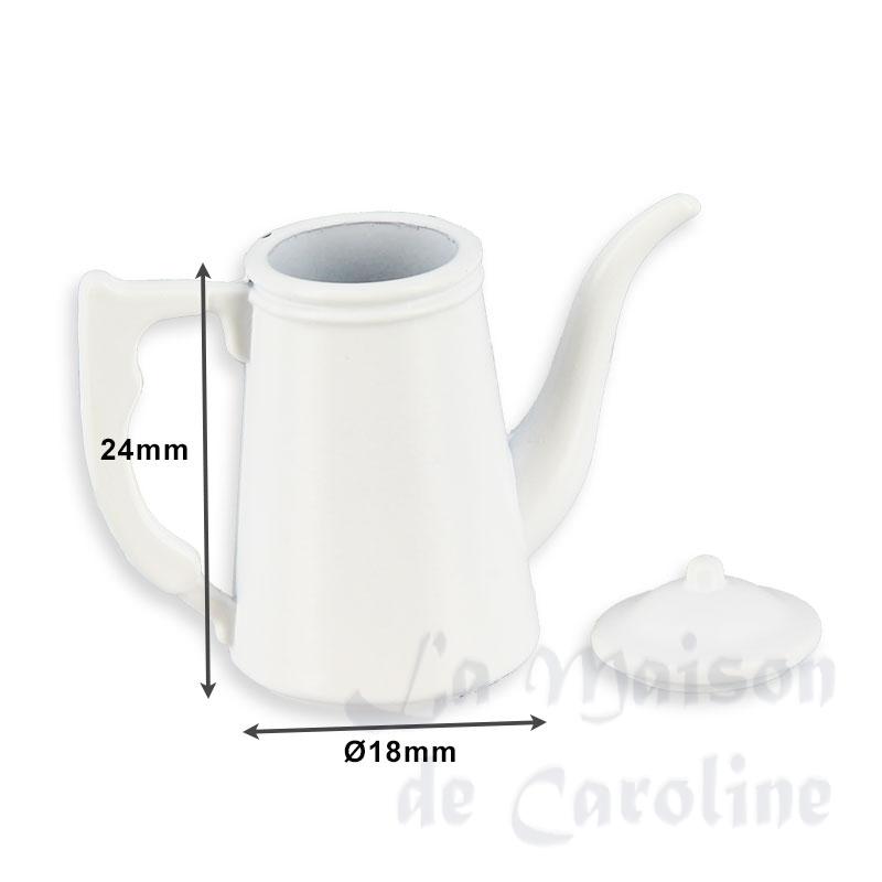 white metal coffee pot miniature 1:12 Bilder 1