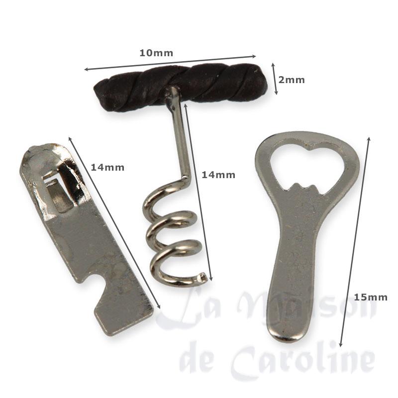 bottle opener set 3pcs miniature 1:12 Bilder 1