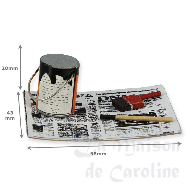 painting can set on newspaper miniature 1:12 Bilder 1