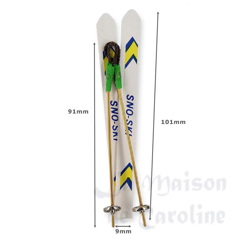 skis w/sticks (pair) miniature 1:12 Bilder 1