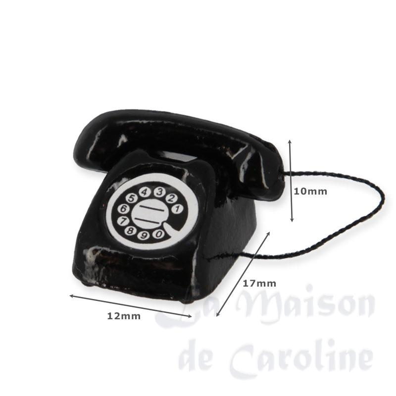 telephone black miniature 1:12 Bilder 1