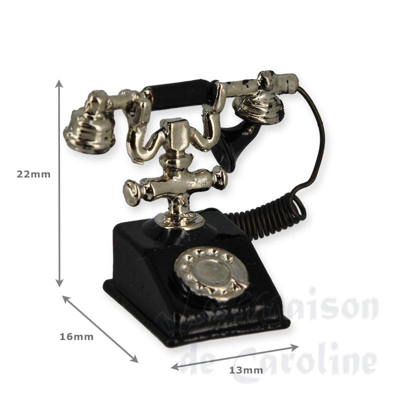 telephone classical black miniature 1:12 Bilder 1